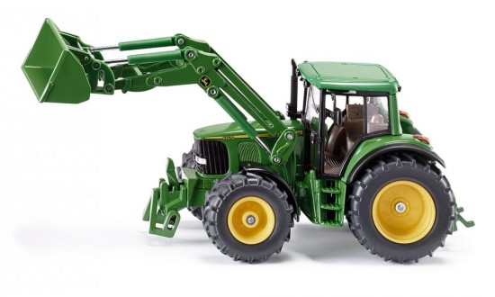 Трактор John Deere с ковшом, зеленый