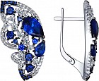 Серьги из серебра с фианитами