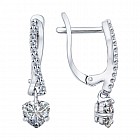 Серьги из серебра с фианитами