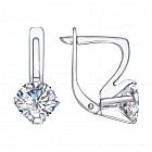 Серьги из серебра с фианитами