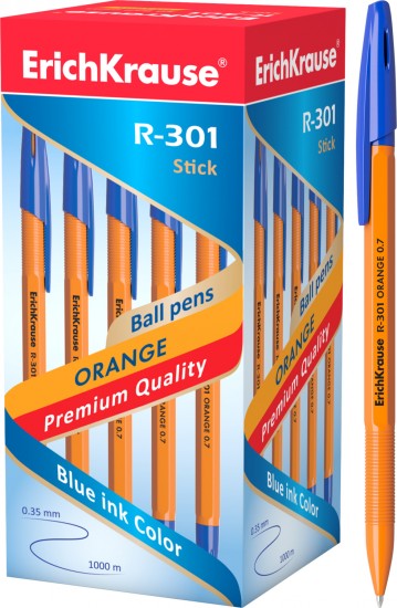 Ручка шариковая R-301 ORANGE 0.7 Stick (синий)