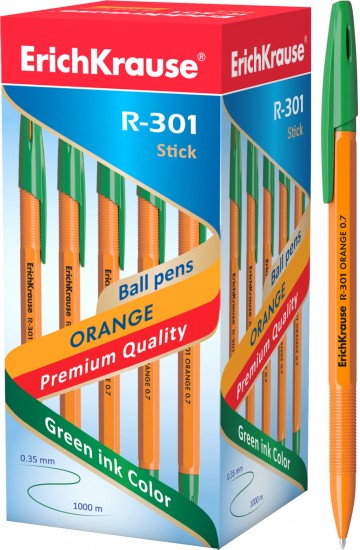 Ручка шариковая R-301 ORANGE 0.7 Stick (зеленый)