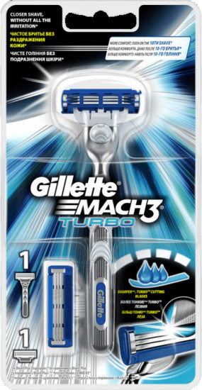 Бритва Gillette Mach3 Turbo 3D c 2 сменными кассетами