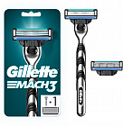 Бритва Gillette Mach3 c 2 сменными кассетами