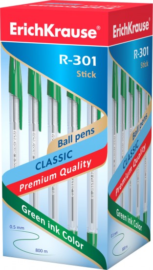 Ручка шариковая R-301 Stick (зеленый)