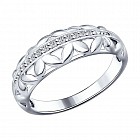 Кольцо из серебра с фианитами