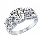 Кольцо из серебра с фианитами