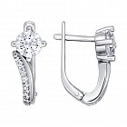 Серьги из серебра с фианитами