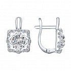 Серьги из серебра с фианитами