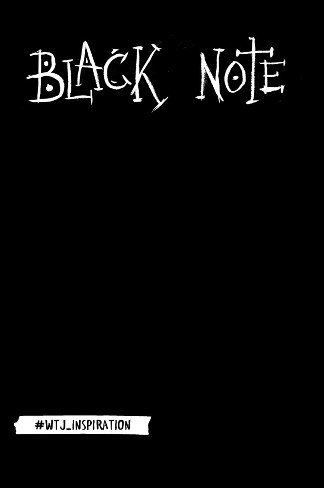 Black Note. Креативный блокнот с черными страницами. (Комплект: блокнот + 2 белых ручки и белый карандаш) | WTJ_inspiration
