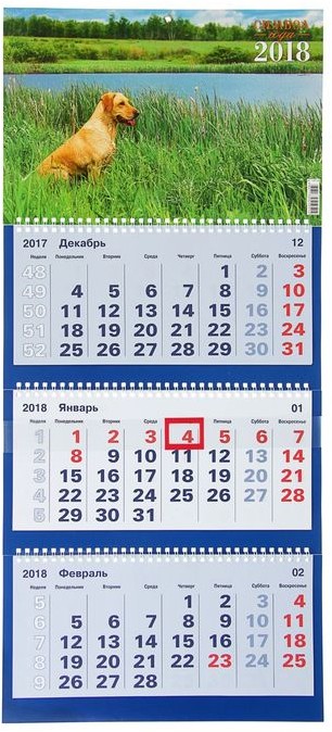 Календарь 2018 (квартальный, трио, А2) | Символ года 2018