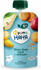 Пюре «Яблоко, банан и груша с печеньем»