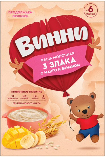 Каша «3 злака с манго и бананом»