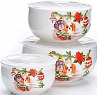 Набор мисок «Собачки» (3 предмета, 330 мл, 600 мл, 900 мл)