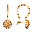 Серьги из золоченого серебра с фианитами