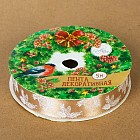 Лента декоративная атласная «Еловые веточки» (1,5 см х 5 м)
