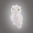 Елочное украшение «Сова» (бело-серебряный, 6×11 см)