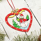 Подвеска новогодняя «Снеговик в сердце»