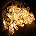 Гирлянда «Метраж» 5 м с насад. - Прищепки, Н.С. LED-20-220V, контр 8р, ТЕПЛО-БЕЛЫЙ