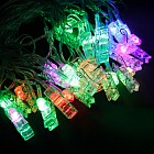 Гирлянда «Метраж» 5 м с насад. - Прищепки, Н.С. LED-20-220V, моргает, МУЛЬТИ