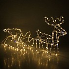 Фигура дюр. «Олень с санями» О:48х19х48см, С:42х23х48см 216/36 LED,мерцание,220V ТЕПЛ.БЕЛ-БЕЛ 23151