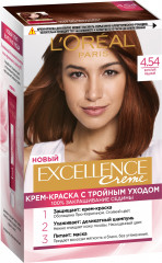 Крем-краска для волос cтойкая «Excellence», оттенок 4.54 Богатый Медный
