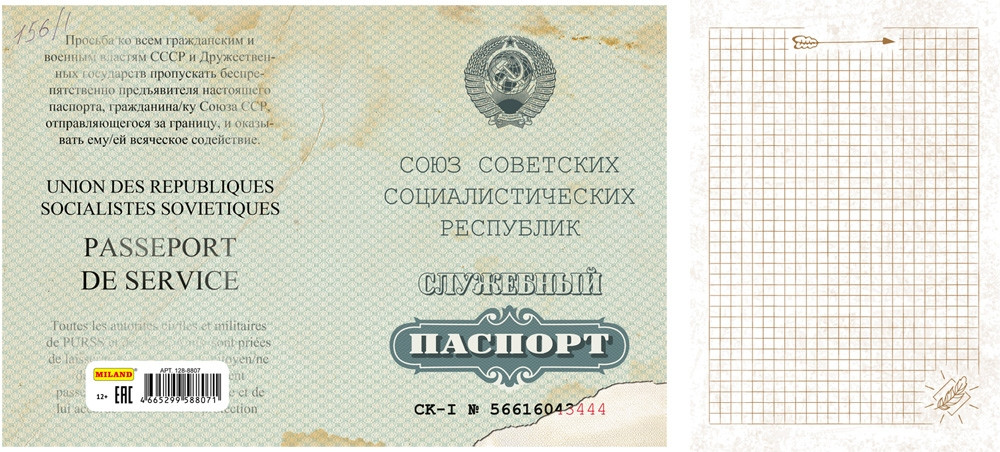 Записная книжка «Служебный паспорт» (А5, 128 листов)
