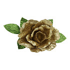 Новогоднее украшение «Веточка с розой» (20 см)