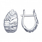 Серьги из серебра с фианитами