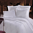 Комплект постельного белья «Вензель Белый» (арт. 5437/01, 1,5 спальный, сатин-жаккард, 2 наволочки 70х70)