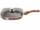 Сковорода-гриль с крышкой «Rose gold Line» (28х28 см)