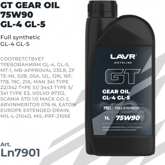 Трансмиссионное масло GT Gear Oil 75W-90