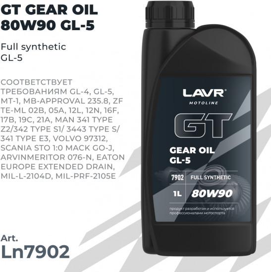 Трансмиссионное масло GT Gear Oil 80W-90