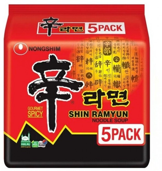Набор лапши быстрого приготовления острой «Shin Ramyun»