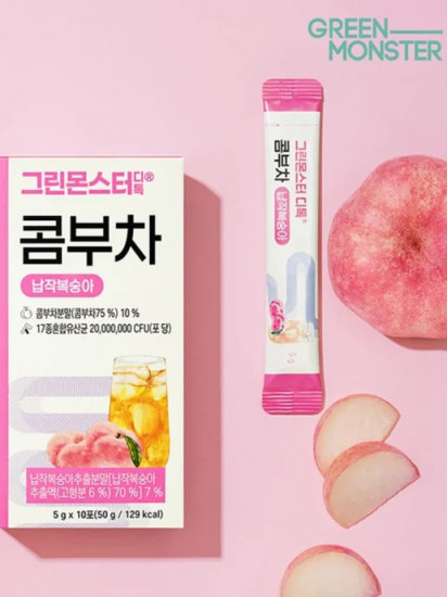 Напиток на основе комбучи со вкусом персика «Kombucha Flat Peach»