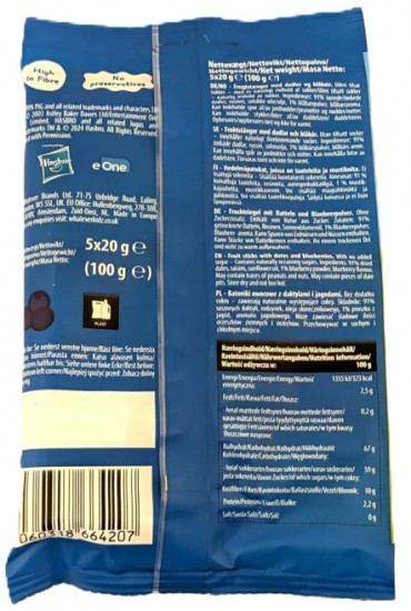 Набор батончиков на финиковой основе с черникой «Blueberry Fruit bars»