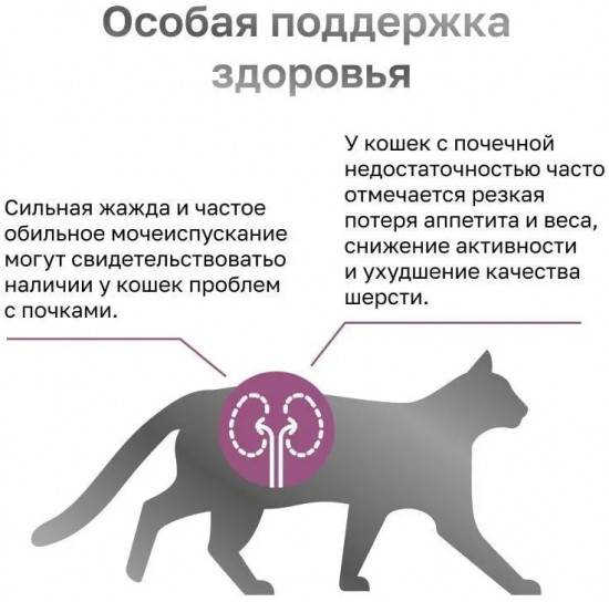 Корм сухой диетический для поддержания функции почек у взрослых кошек и котов с курицей и картофелем
