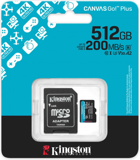 Карта памяти microSDXC Class 10 U3 Kingston SDCG4/512GB