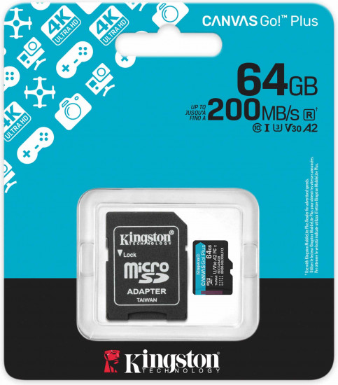 Карта памяти microSDXC Class 10 U3 Kingston SDCG4/64GB