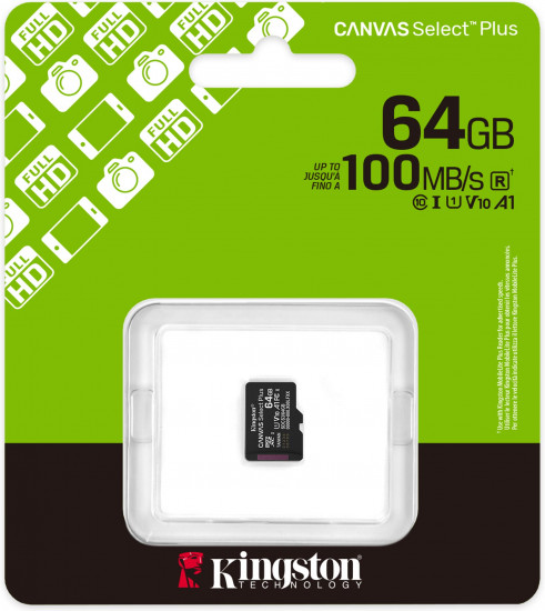 Карта памяти microSDXC Class 10 UHS-I Kingston SDCS3/64GB