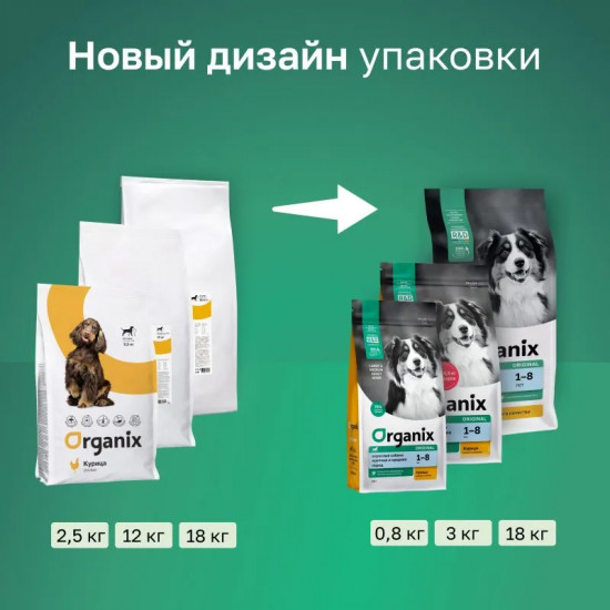 Корм для взрослых собак крупных и средних пород сухой с курицей, фруктами и овощами