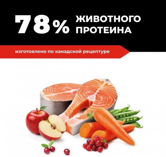 Корм сухой для котят и кошек всех возрастов с лососем, фруктами и овощами