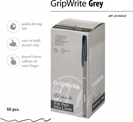 Ручка шариковая GripWrite Grey