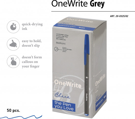 Ручка шариковая OneWrite Grey