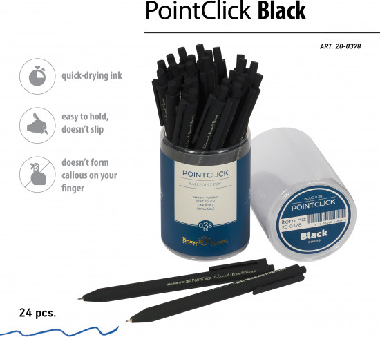 Ручка шариковая автоматическая PointClick Black