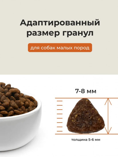 Корм для взрослых собак малых пород сухой со свежей говядиной