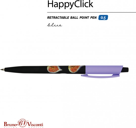 Ручка шариковая автоматическая HappyClick со стираемыми чернилами «Fresh and fruity. Инжир»