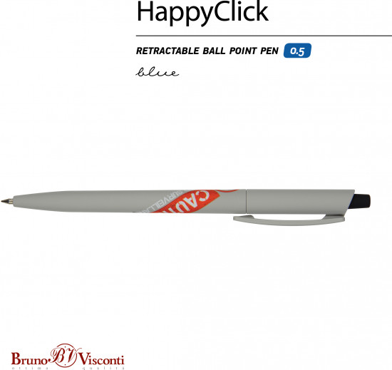 Ручка шариковая автоматическая HappyClick со стираемыми чернилами «Keep away. Video camera»