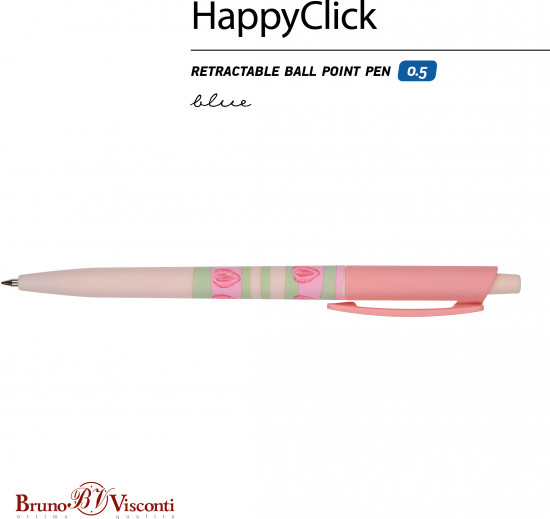 Ручка шариковая автоматическая HappyClick со стираемыми чернилами «Ягодные тортики. Клубника»