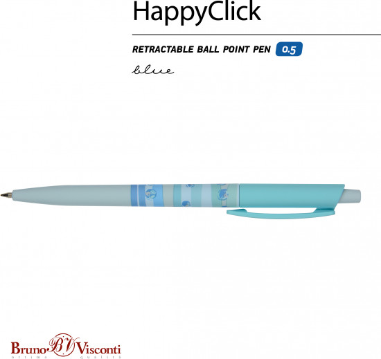 Ручка шариковая автоматическая HappyClick со стираемыми чернилами «Ягодные тортики. Смородина»